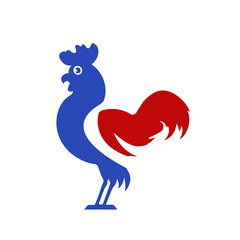 French rooster. Isolated rooster on white background	