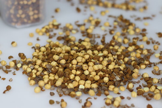 Dry roasted chana or whole black grams or chickpeas are typically eaten as a snack in India