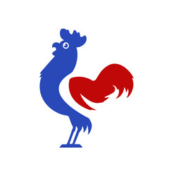 French rooster. Isolated rooster on white background	