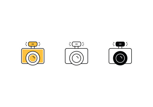 Camra icons set vector stock illustration.
