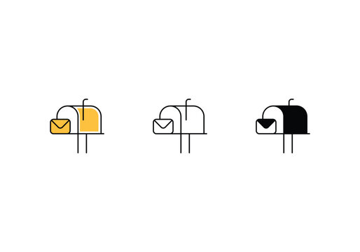 Mail Box icons set vector stock illustration.