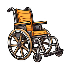 Fototapeta na wymiar Illustration of a Yellow Wheelchair