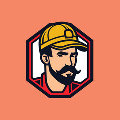 vector  handyman worker illustration logo design