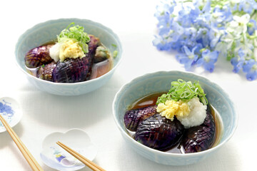 なすの揚げびたし　茄子の揚げびたし