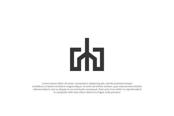logo building letter m modern abstract