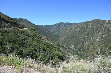 Fototapeta na wymiar San Gabriel mountains viewed from Glendora Mountain in July 2023. 