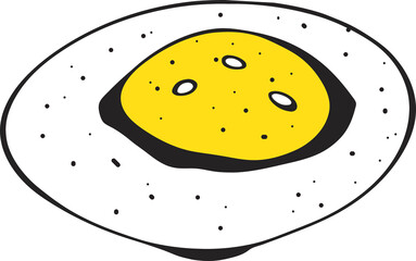 fried egg icon cartoon drawing doodle icon  style element