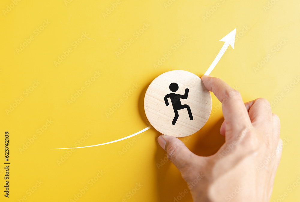 Aufkleber business target growth and arrow icon for planning and management development business growth to suc
