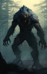 A savage werewolf attacks. Great for fantasy, DnD, RPG, TTRPG,  horror and more. 