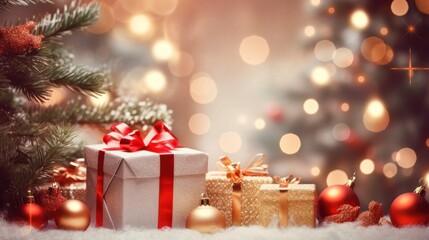 Christmas or New Year background. Christmas and new year holidays concept. Generative AI