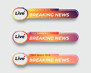 tv news bar. bars newspaper. social media bars. Television broadcast media title banner. title bar