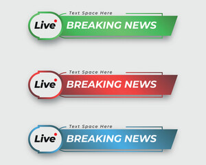 tv news bar. bars newspaper. social media bars. Television broadcast media title banner. title bar