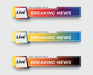tv news bar. bars newspaper. social media bars. Television broadcast media title banner. title bar