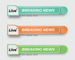 tv news bar. bars newspaper. social media bars. Television broadcast media title banner. title bar