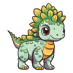 Obraz premium 2d Cute Pachycephalosaurus Dinosaur