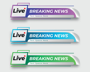 tv news bar. bars newspaper. social media bars. Television broadcast media title banner. title bar