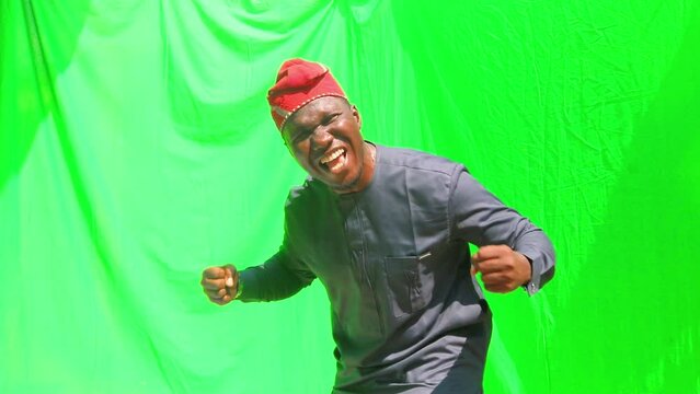 Crazy happy wild powerful celebration with fits pumps and thumbs up suitable for betting, business, life achievement adverts