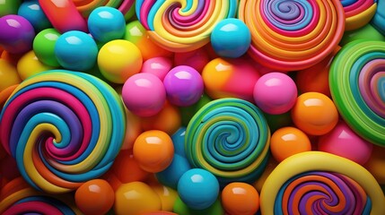 Fototapeta na wymiar Sweet candies backgrounds, AI generated Image
