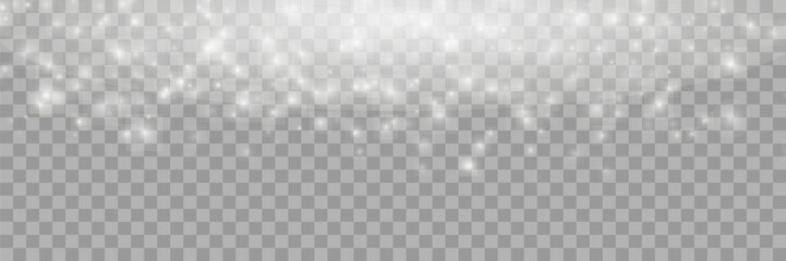 Abstract transparent light background with bokeh effects in gray colors.Shimmering Dust. Bokeh Lights. Festive Designs.White png dust light. Vector illustration