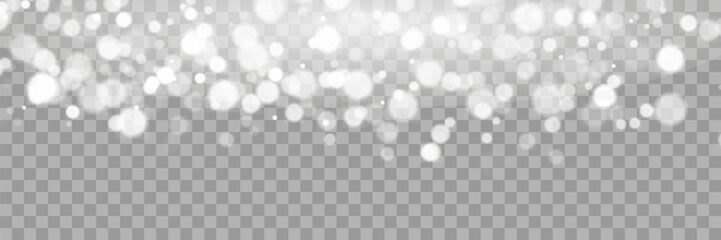 Abstract transparent light background with bokeh effects in gray colors.Shimmering Dust. Bokeh Lights. Festive Designs.White png dust light. Vector illustration
