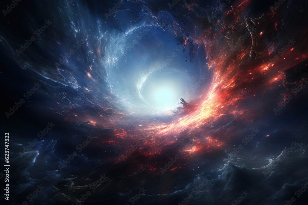 Canvas Prints glowing wormhole opening in deep space