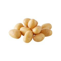 a pile of fresh potatoes cut out isolated transparent background