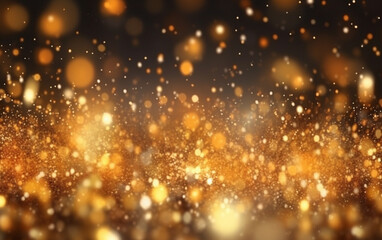 Fototapeta na wymiar Abstract background with gold bokeh effect. christmas. sparkling magical dust particles. magic
