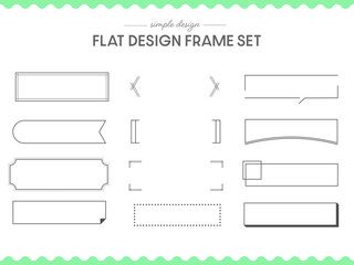 フラットなデザインの横長ラインフレームセット2