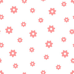 Vector seamless pattern with pink pastel flowers on a white background. Cute vector pattern for wrapping paper, invitation cards, bed linen, for scrap design