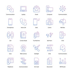 Communication related icon set