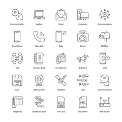 Communication related icon set