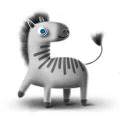 3d cute toy zebra character illustration