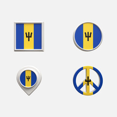 3D Realistic Location map pin gps pointer markers Flag Concept Flag 3d rendering