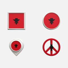 3D Realistic Location map pin gps pointer markers Flag Concept Flag 3d rendering