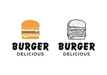 Burger fast food logo design template