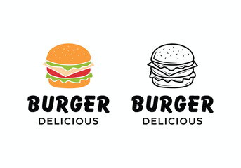 Burger fast food logo design template