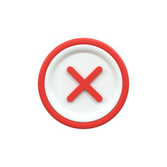 Fototapeta premium3D rejected sign Cross Check mark. Cross sign can be used as symbols of wrong