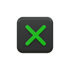 Obraz premium3D rejected sign Cross Check mark. Cross sign can be used as symbols of wrong