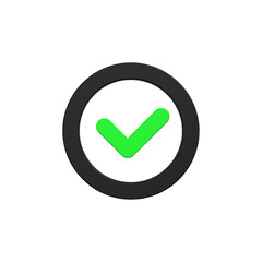 
3d Approve Sign or correct symbol Check mark icon can be used as symbols of Right