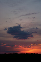 sunset in the sky. cloudy sky at sunset