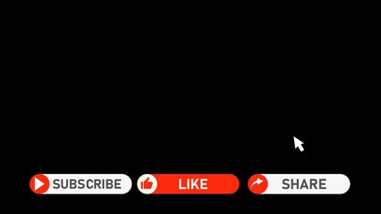 4k subscribe lower third button animation with transparency. video motion 2d animation footage