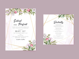 beautiful floral watercolor wedding invitation card