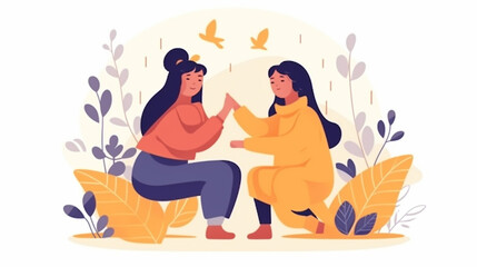  Friends enjoying, Friendship day flat vector