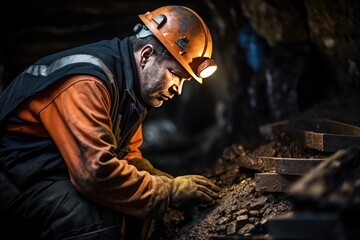 Fototapeta premium Photograph captures the essence of the profession of Miner