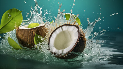Fresh Coconut water drink background