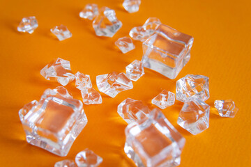 cubes ice on a black background