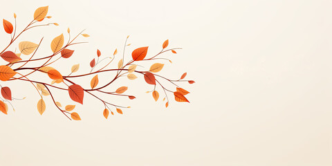 One Line Drawing of an Autumn Leaf with Isolated Autumn Script Font and Leaves - Embracing the Elegance of the Season   Generative AI Digital Illustration