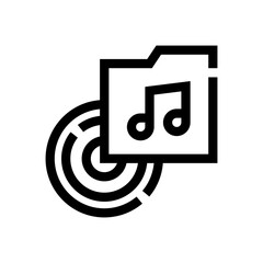 music album line icon