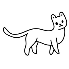 Doodle cartoon cat . Vector contour illustration for prints, clothing, packaging, stickers.