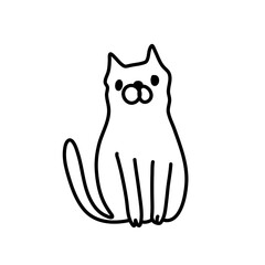 Doodle cartoon cat . Vector contour illustration for prints, clothing, packaging, stickers.